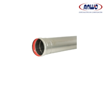 (HASTA AGOTAR STOCK) EXTENSIÓN 1MT. DUCTO 80mm ACERO INOX C/SELLO PREMIUM